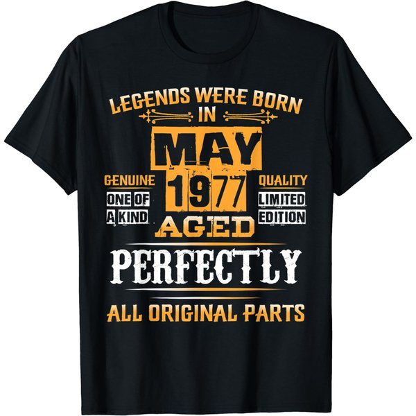 Mens Legend Born In May 1977 46Th Birthday Tee For 46 Years Old T-Shirt-image