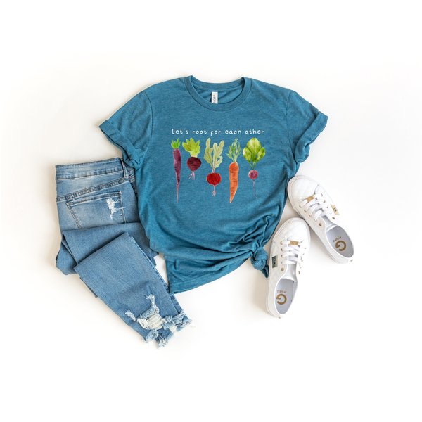Let's Root For Each Other, Gardening Vegetable Green Thumb T Shirt-image