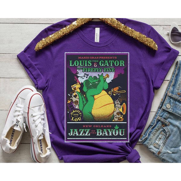 Louis The Gator Firefly Five New Orleans Jazz Bayou Shirt / Princess And The Frog-image