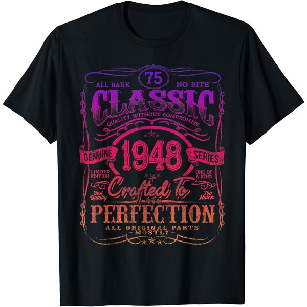 Vintage 1948 Limited Edition Shirt 75 Year Old 75Th Birthday T-Shirt-image