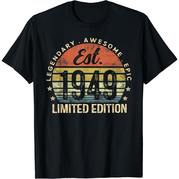 Est 1949 Limited Edition 74Th Birthday Vintage 74 Year Old T-Shirt-image
