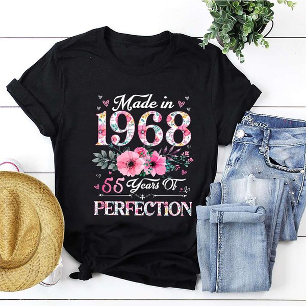 55Th Birthday Shirt, Made In 1968 55 Years Of Perfection Women T-Shirt-image