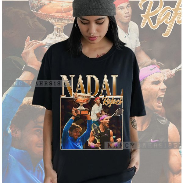 Rafael Nadal T-Shirt, Tennis Player Bootleg Graphic Tee-image