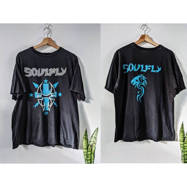 Vintage Soulfly Merch T-Shirt Double Side-image