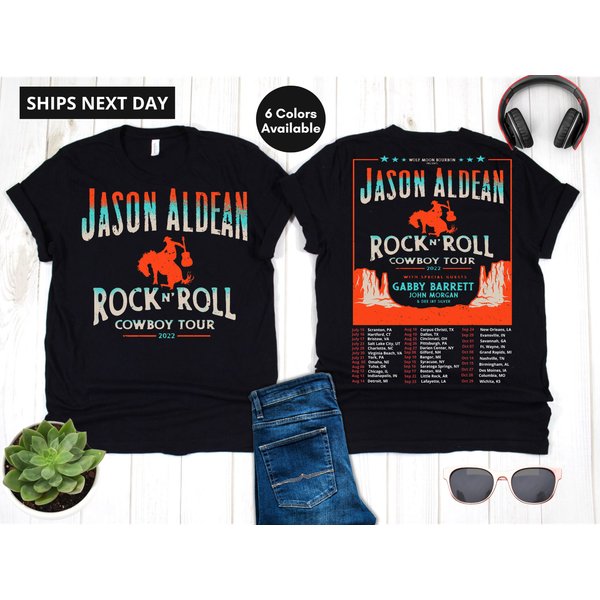 Jason Aldean Rock N Roll Cowboy Tour 2022 Unisex T-Shirt-image