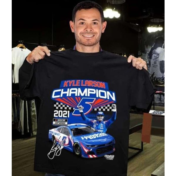 Kyle Larson Shirt, Hendrick Motorsports Shirt, Daytona Valvoline Drive For 5-image