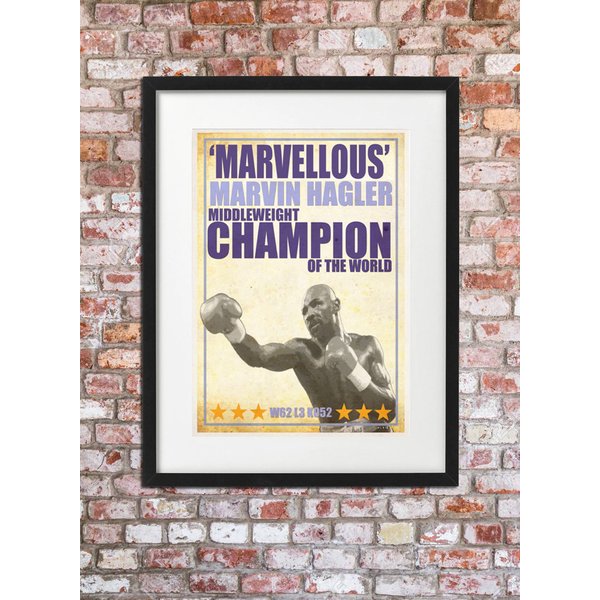 Marvellous Marvin Hagler A3 Vintage Style Boxing Art Poster