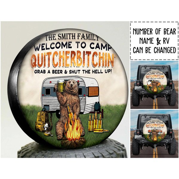 Spare Tire Cover, Camping Design Tire Cover-image
