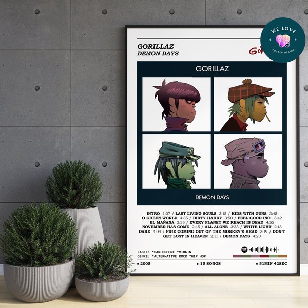 Gorillaz - Demon Days Album Poster-image