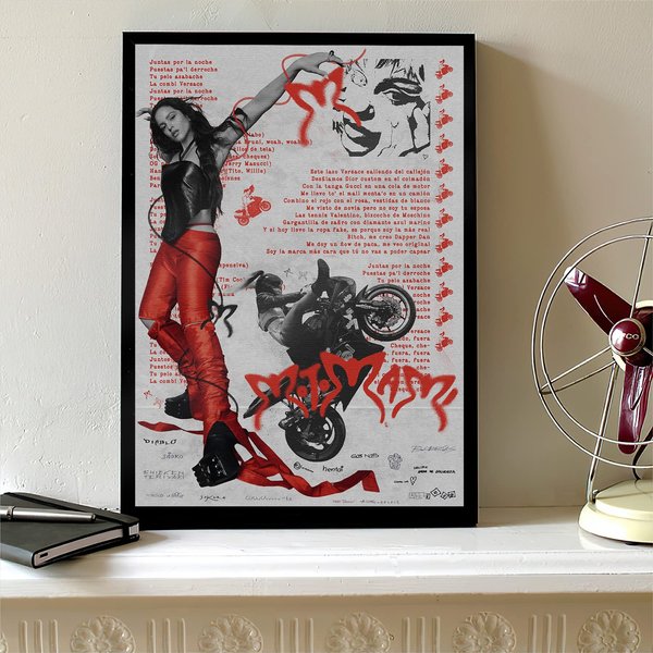 Motomami Tour Rosalia Concert Vintage Poster, Vintage Rosalia Motomami World Tour 2022 Poster-image