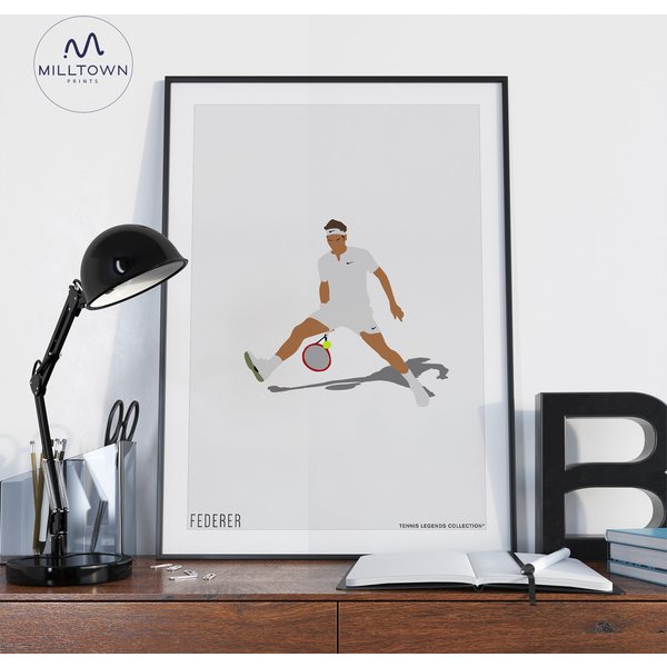Roger Federer Minimalist Art Print Poster | Tennis Collection-image