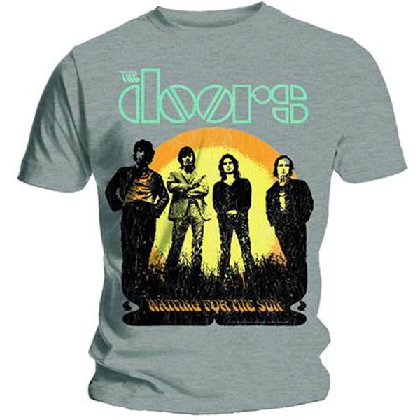The Doors Waiting For The Sun Jim Morrison Grey Official Tee T-Shirt-image
