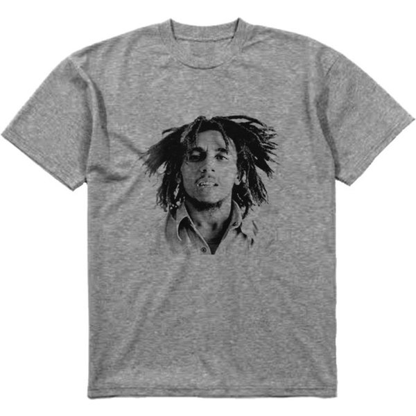 Bob Marley Shirt Unisex Adult Gray T-Shirt-image