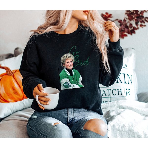 Princess Diana Go Birds Philadelphia Sweatshirt, Princess Diana Vintage Sweatshirt-image