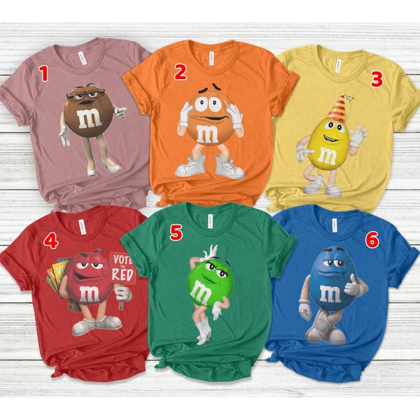 Matching Costume Shirt,M And M T Shirt Group Family, M&M T-Shirt-image