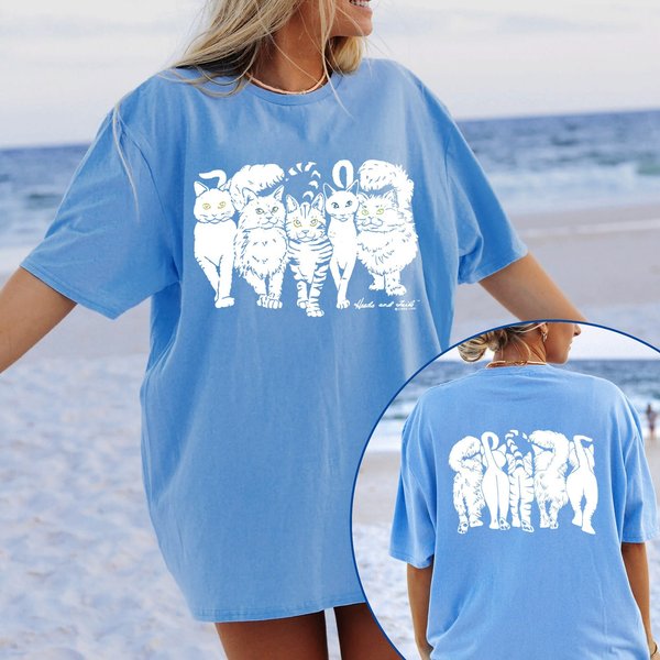 Vintage 90S Cats Linda Lori T-Shirt, Heads And Tails Linda Lori Cats Shirt-image