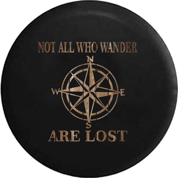 Not All Who Wander Distressed Spare Tire Cover