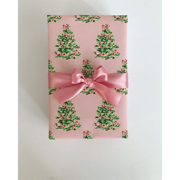 Wrapping Paper: Oh Christmas Tree Pink {Gift Wrap, Birthday, Holiday, Christmas}-image