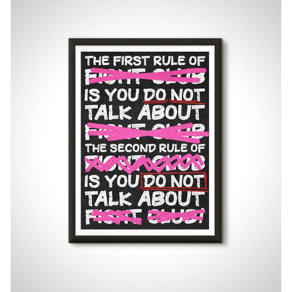 Typography Fight Club First Rule Movie Quote Poster-image