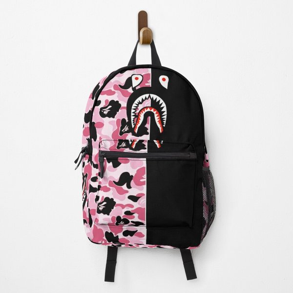 Luxury Fashion Designer Pattern Camouflage Dark Shark Camo Backpack-image