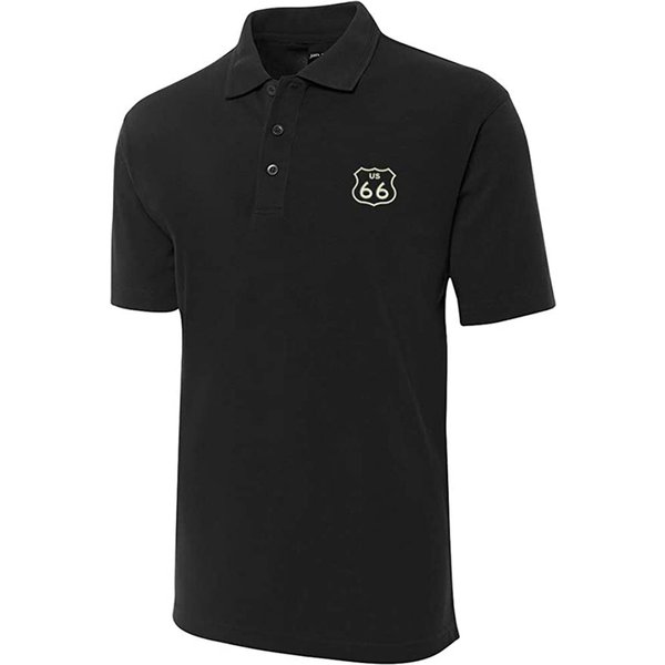Route 66 Highway Embroidered Short Sleeve Polo Shirts Classic Embroidery Men's Polo Shirt-image