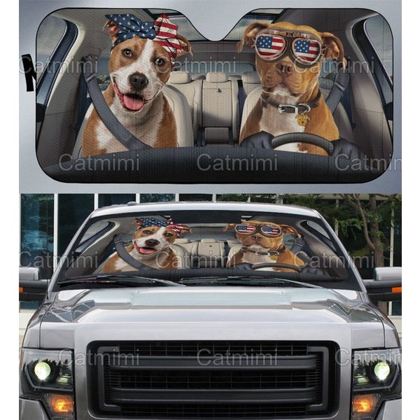 Pitbull Terrier American Car Sun Shade-image