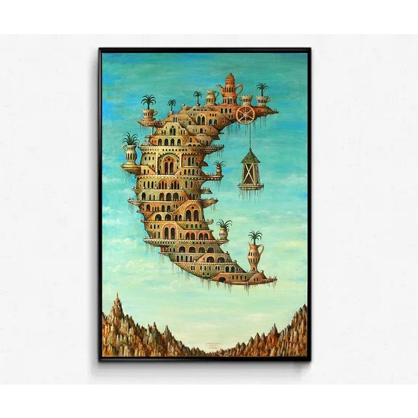 Salvador Dali Living On The Moon Vintage Poster
