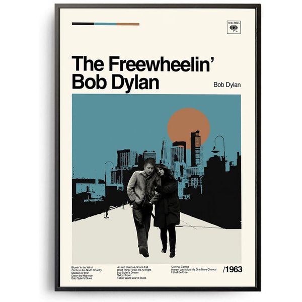 Bob Dylan Poster The Freewheelin' Bob Dylan Album Poster-image