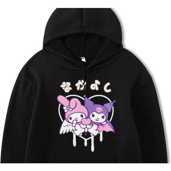 Cute Cartoon Kuromi Hoodie, My Melody And Kuromi Hoodie-image