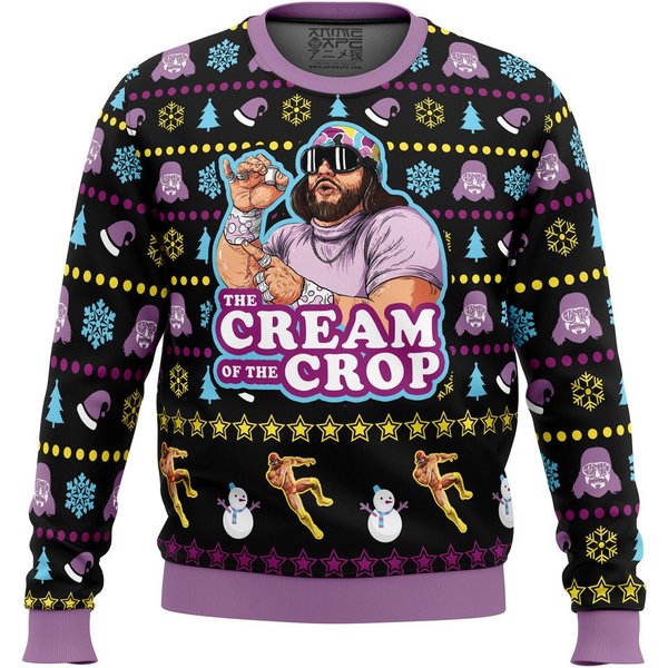 The Cream Of The Crop Macho Man Randy Savage Pro Wrestling Ugly Christmas Sweater