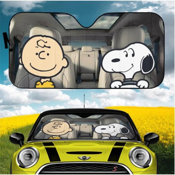Funny Snoopy Car Sun Shades-image