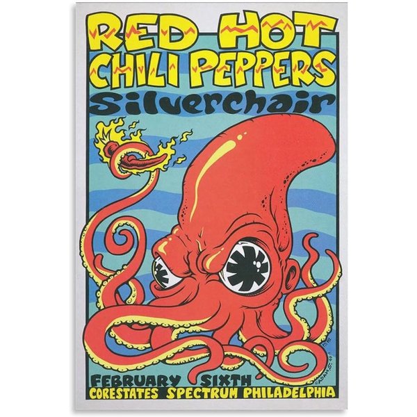 Red Hot Chili Peppers Philadelphia Concert Rock Poster, Music Poster, Rhcp Poster