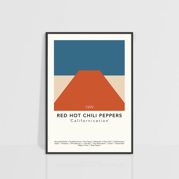 Red Hot Chili Peppers Minimalist Poster | Californication Album | Printable Art-image