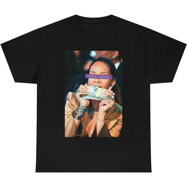 Unisex Rihanna Biting Money T-Shirt-image