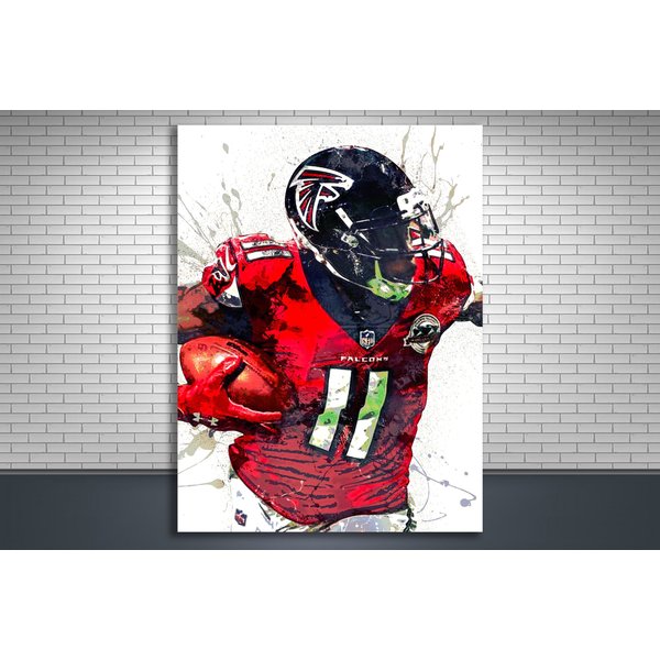 Julio Jones Poster, Atlanta Falcons, Canvas Wrap, Man Cave, Bar, Game Room, Kids Room-image