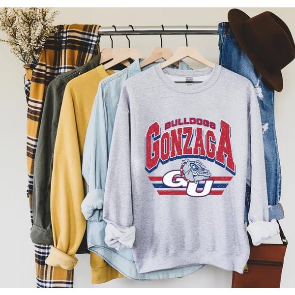 Vintage Gonzaga Bulldogs University Crewneck Sweatshirt, Crewneck Sweatshirt-image