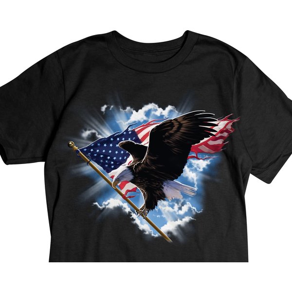 American Flag T-Shirt, Patriotic Eagle Flying Tee-image