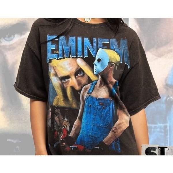 Vintage Wash Eminem T-Shirt, Vintage Style Eminem The Real Slim Shady Rap T-Shirt-image