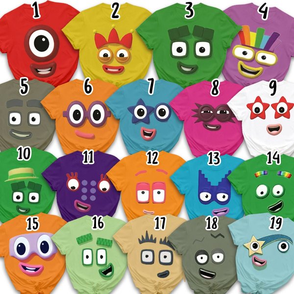 Custom Numberblocks Costume Halloween Shirt - Fun & Unique Kids Apparel-image