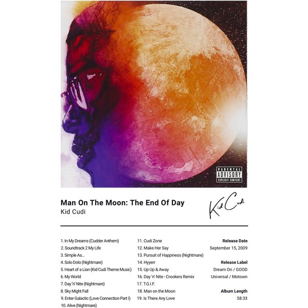 Kid Cudi - Man On The Moon - Album Cover - Poster Art-image