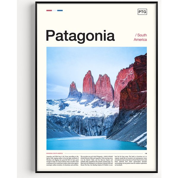 Patagonia Print, Patagonia Poster, Chile Travel Poster-image