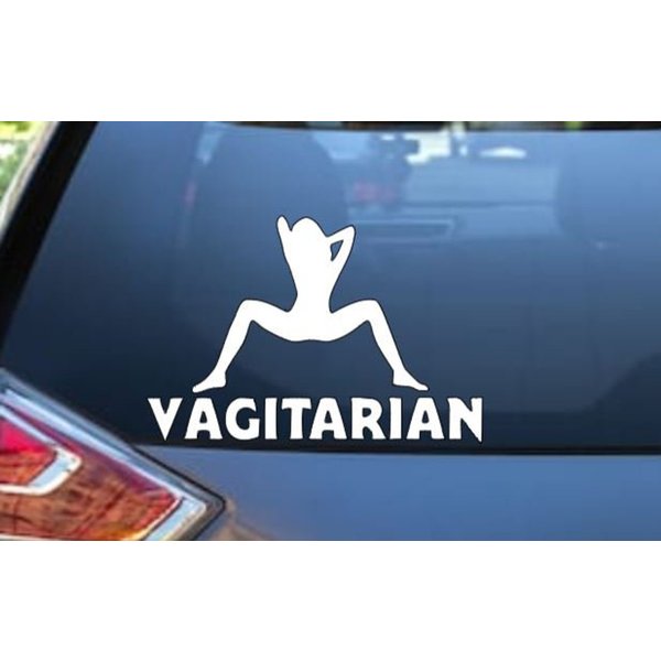 Vagitarian Decal, Vagitarian Sticker, Funny Decal, Funny Car Decals-image