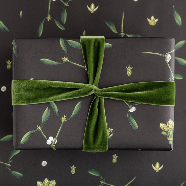 Christmas Wrapping Paper - Luxury Eco Gift Wrap - Mistletoe
