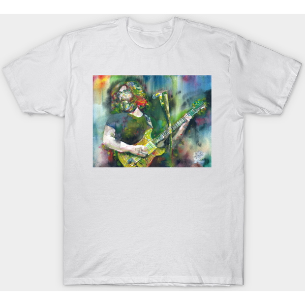 Jerry Garcia Watercolor Portrait - Jerry Garcia - T-Shirt-image