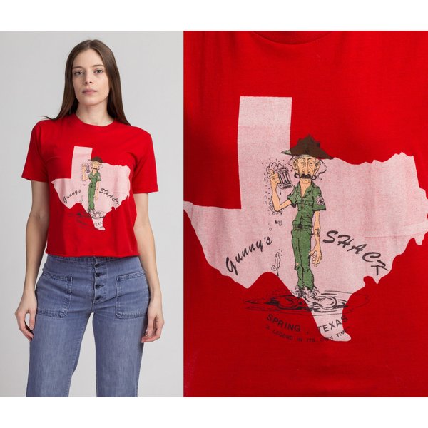 70S 80S Gunny's Shack Texas Bar Tee Vintage Graphic Tourist T Shirt-image