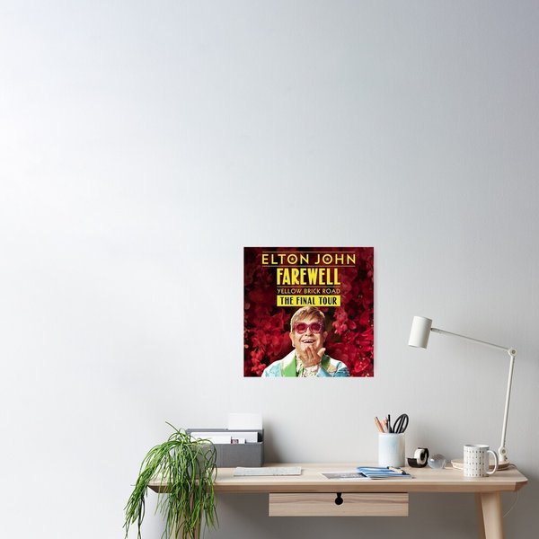 Elton John Farewell Road Brick Final 2022 Tour Yellow Poster-image