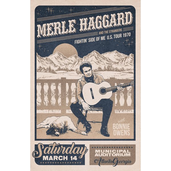 Merle Haggard 1970 Concert Poster-image