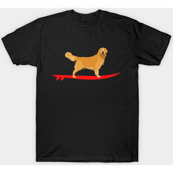 Surfing Golden Retriever - Golden Retriever - T-Shirt-image