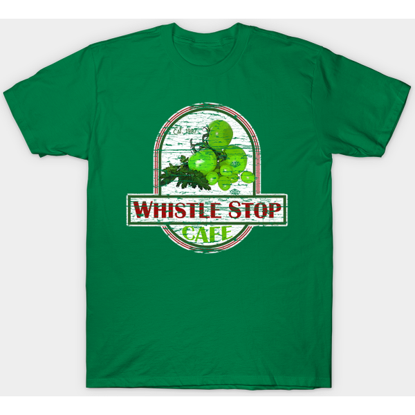 Whistle Stop Cafe, Wood Pattern Distressed - Fried Green Tomatoes - T-Shirt-image