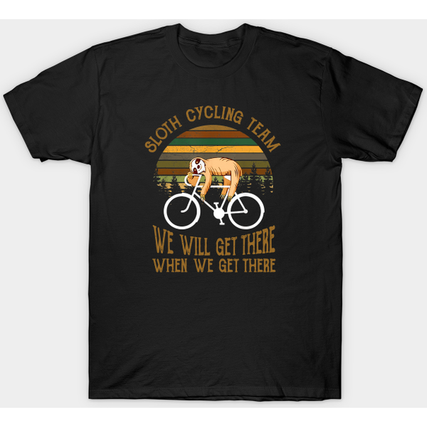 Sloth Cycling Team - Lazy Sloth Sleeping On Bicycle - Sloth Cycling Team - T-Shirt-image